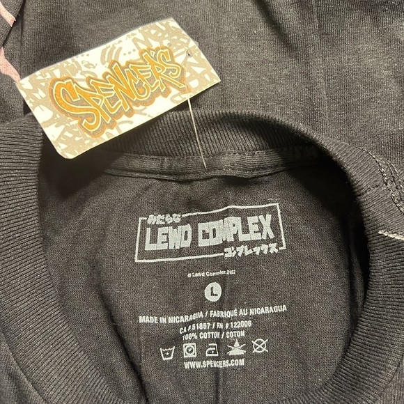 Spencer’s Lewd Complex Graphic T-Shirt Long-Sleeved Black Pink Size Large NWT - Picture 5 of 9